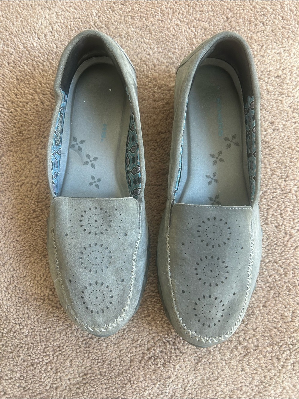 Skechers Women's Gray Suede Slip-On Loafers